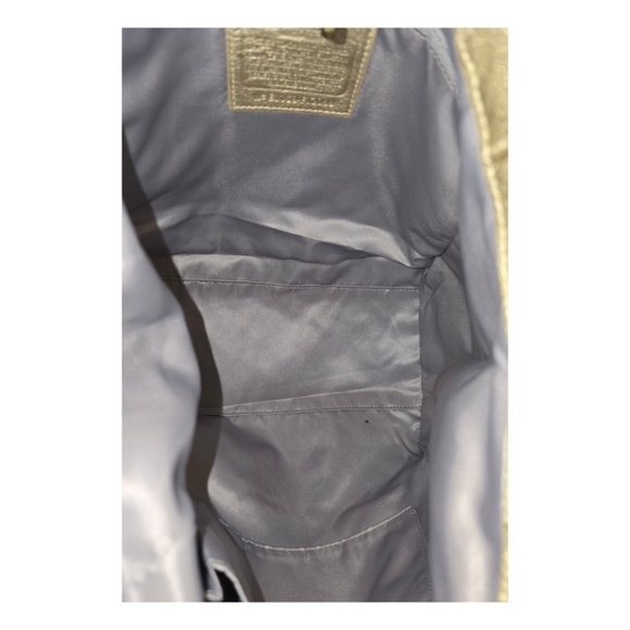 Coach North South Gold Metallic Woven Leather Tote Bag - Picture 6 of 7